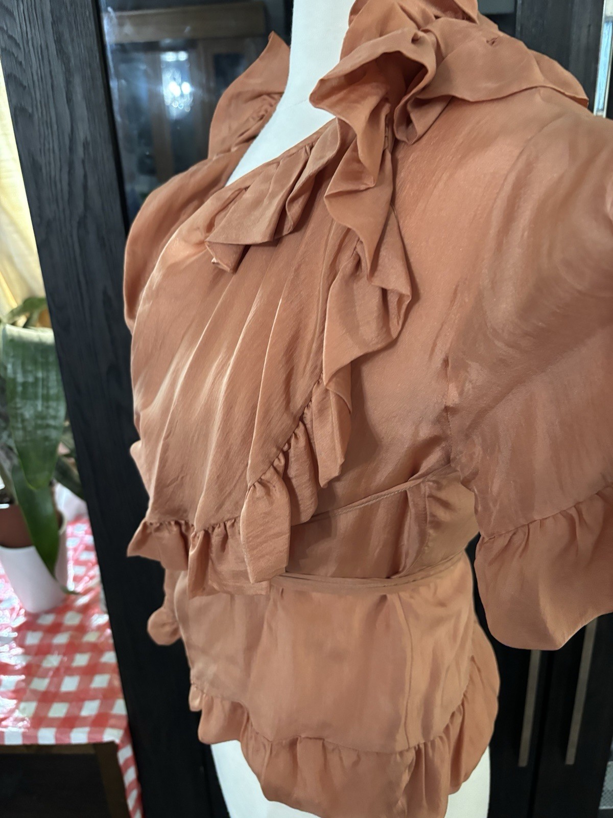 Marni 100% Silk Brown Ruffle Blouse IT 40 (US 4–6) | Butter-Soft Designer Top