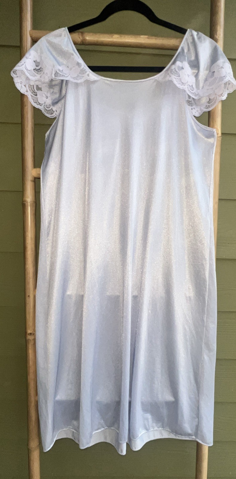 Vintage Gossard Artemis Lavender Nylon Nightgown Lace Trim M ILGWU USA 60-70’s