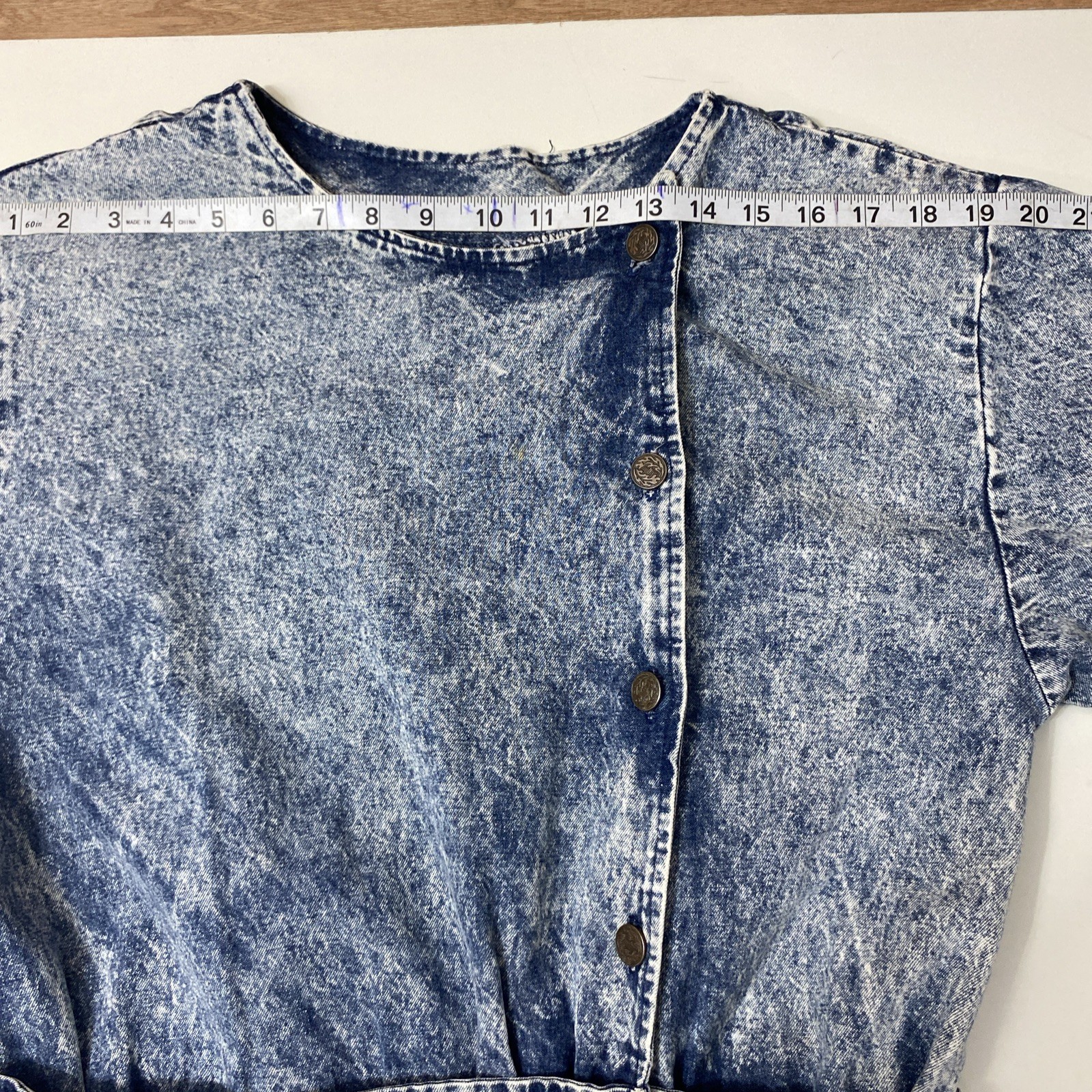 Vintage Landon West 1980s Blue Denim Shirt Dress 100% Cotton Size 7/8