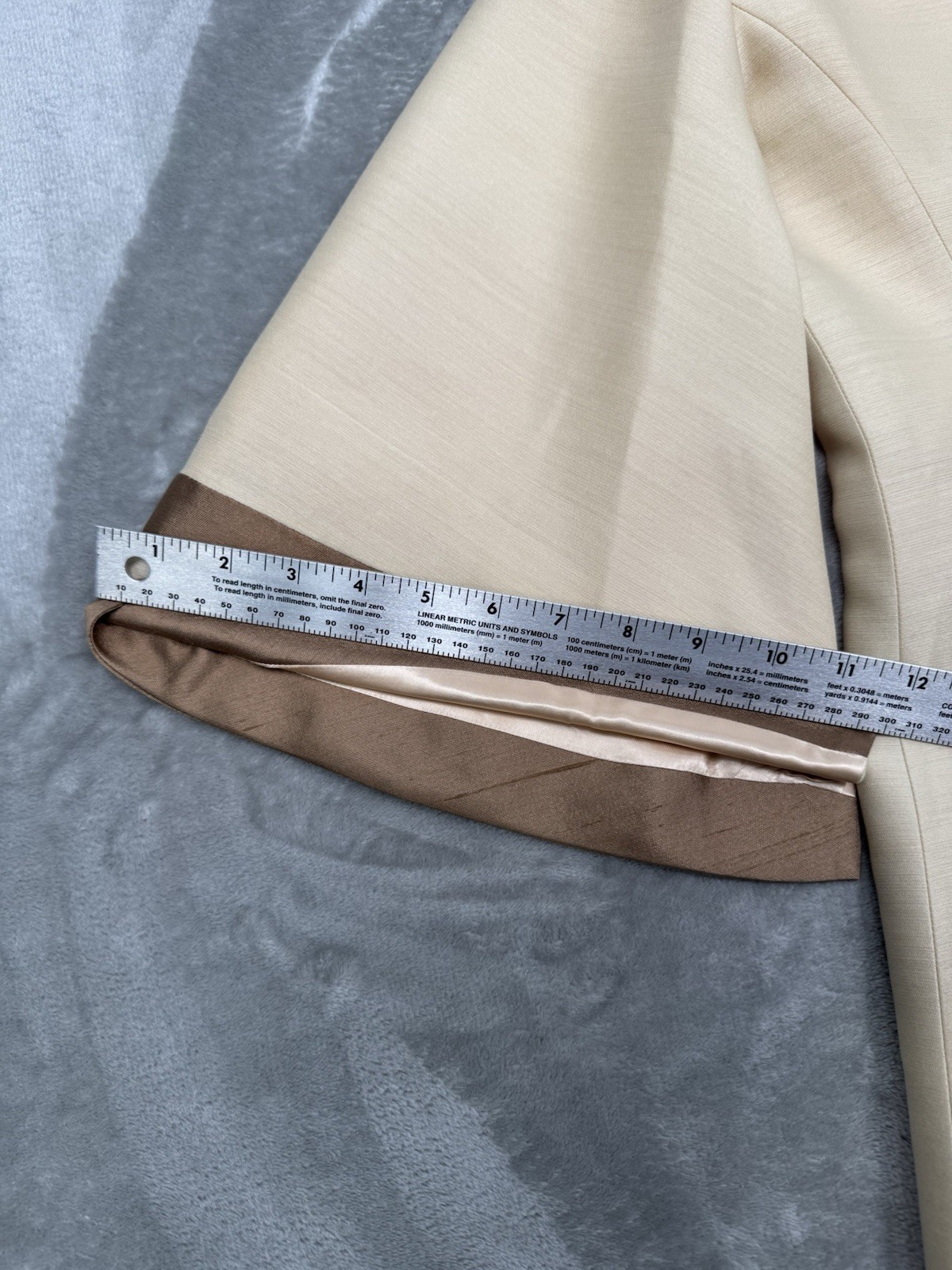 Vintage 50s Lilli Ann Dress Coat Womens Medium Princess Bell Sleeves Linen Pearl