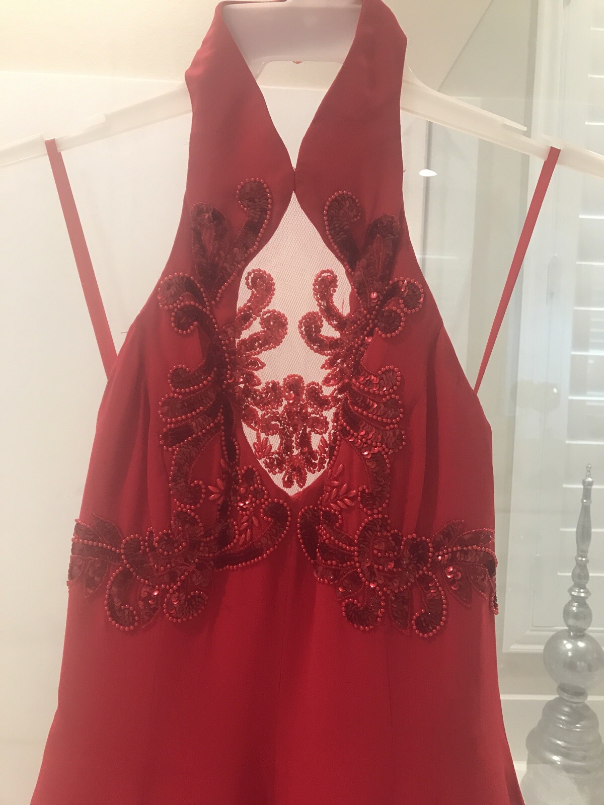 Vintage RED, Silk, Della Roufogali,Beaded ,Cocktail Or Prom Dress