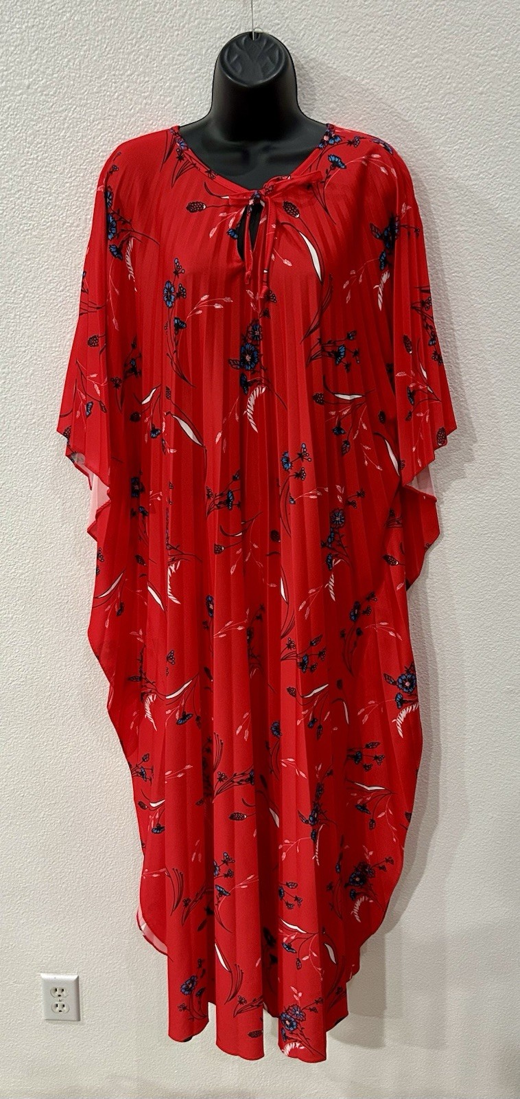 1970s VTG Caftan Maxi Dress by Adorable Of California Floral Print S/M