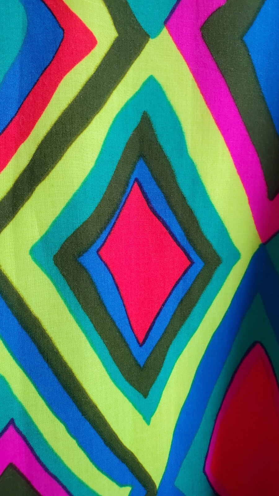 Vintage 60s PSYCHEDELIC Cutout Cotton Geometric Mini MOD GO-GO Beach Sun Dress S