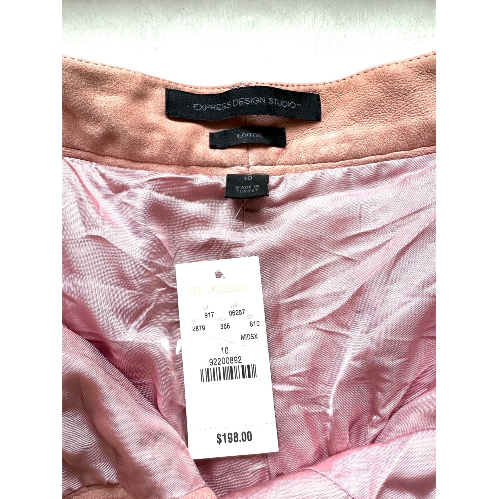 Vintage Express Editor Suede Pants 10 Blush Pink Y2K Wide Leg Quiet Luxury
