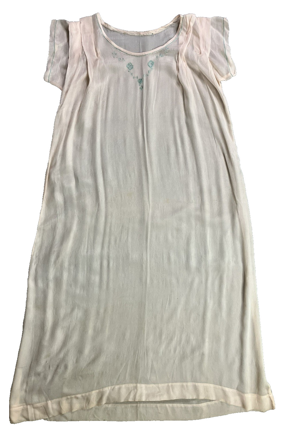 Vintage GRAGERO Sheer Nightgown Light Pink Peach Nylon Lingerie Sleep Slip Lace