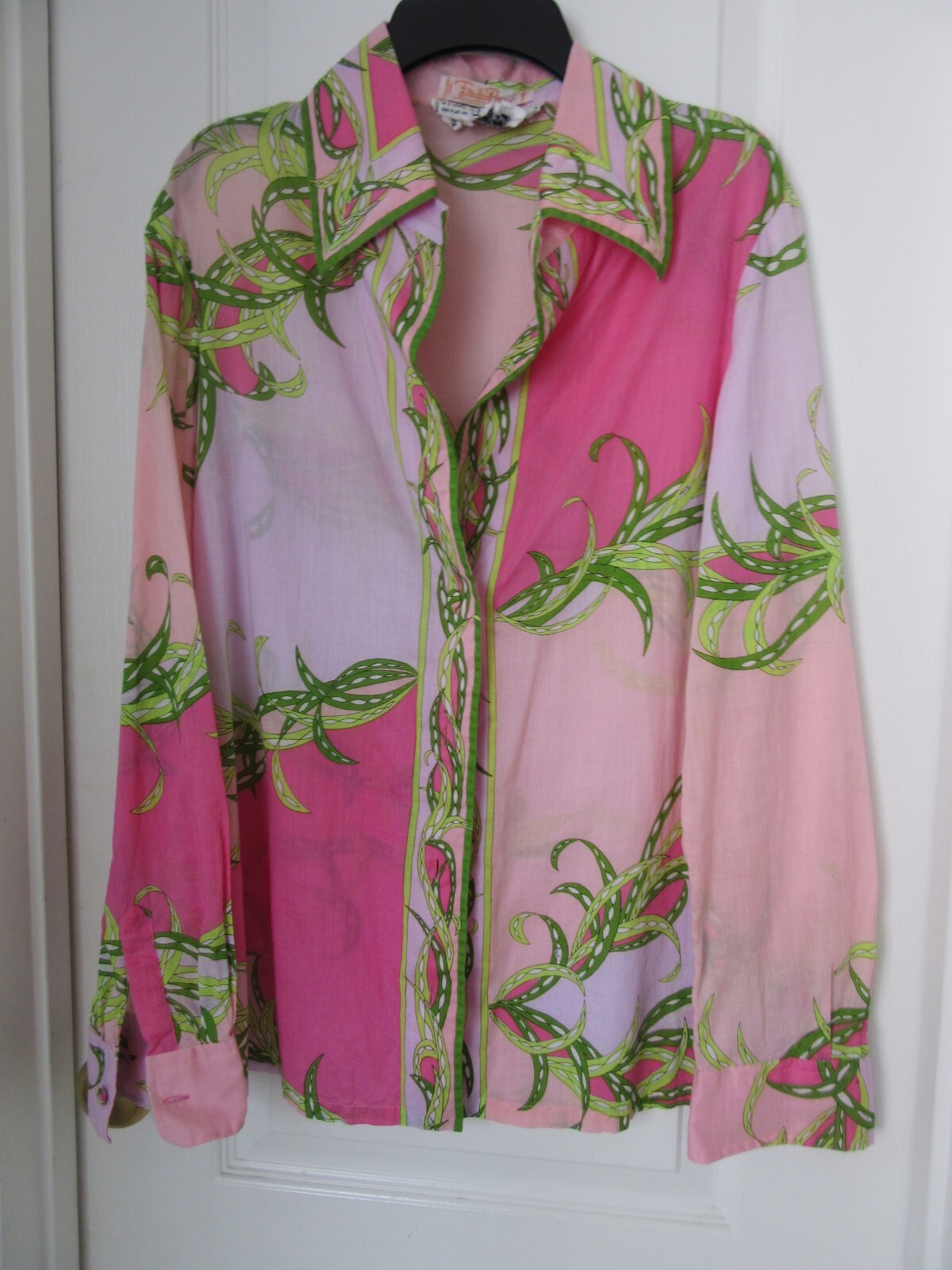 VTG EMILIO PUCCI FLORENCE-ITALY COTTON 10 Saks Fifth Ave SHIRT BLOUSE Sz 12? – M