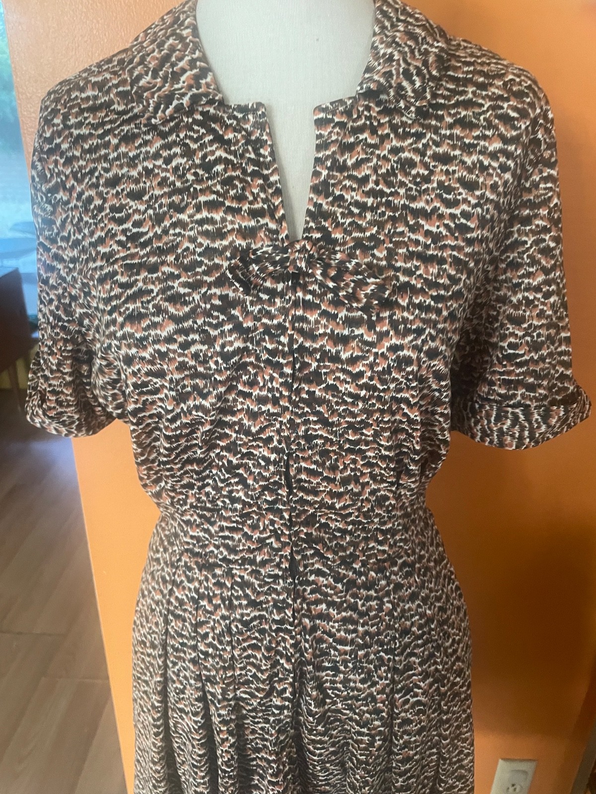 Vintage Nylon Jersey Front Zip Day Dress 1950s 50s 1960s 60s Sz m Mad Men