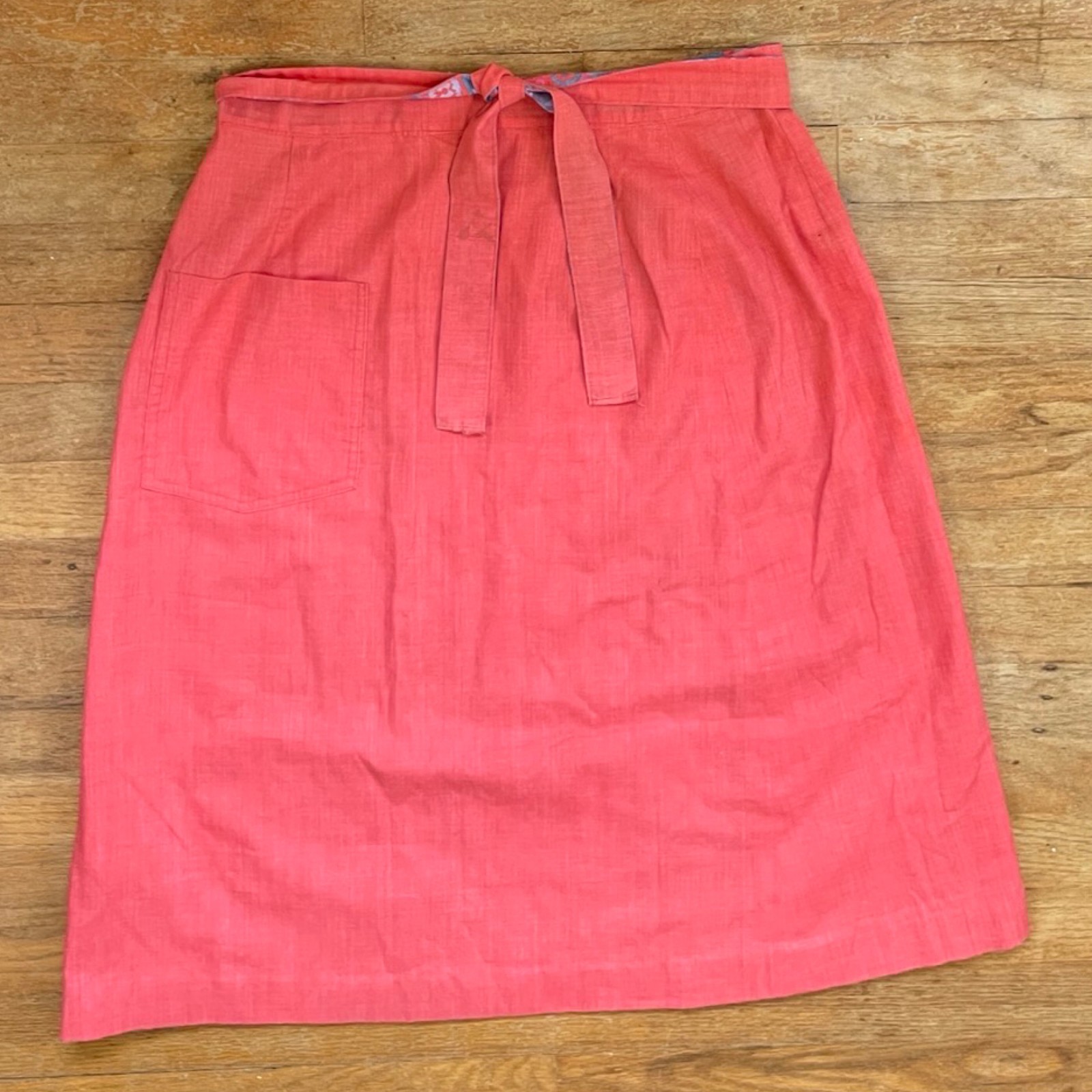 Vintage Skirt Reversible Plain & Print Wrap Hand Tailored 1970s Size XS – Small