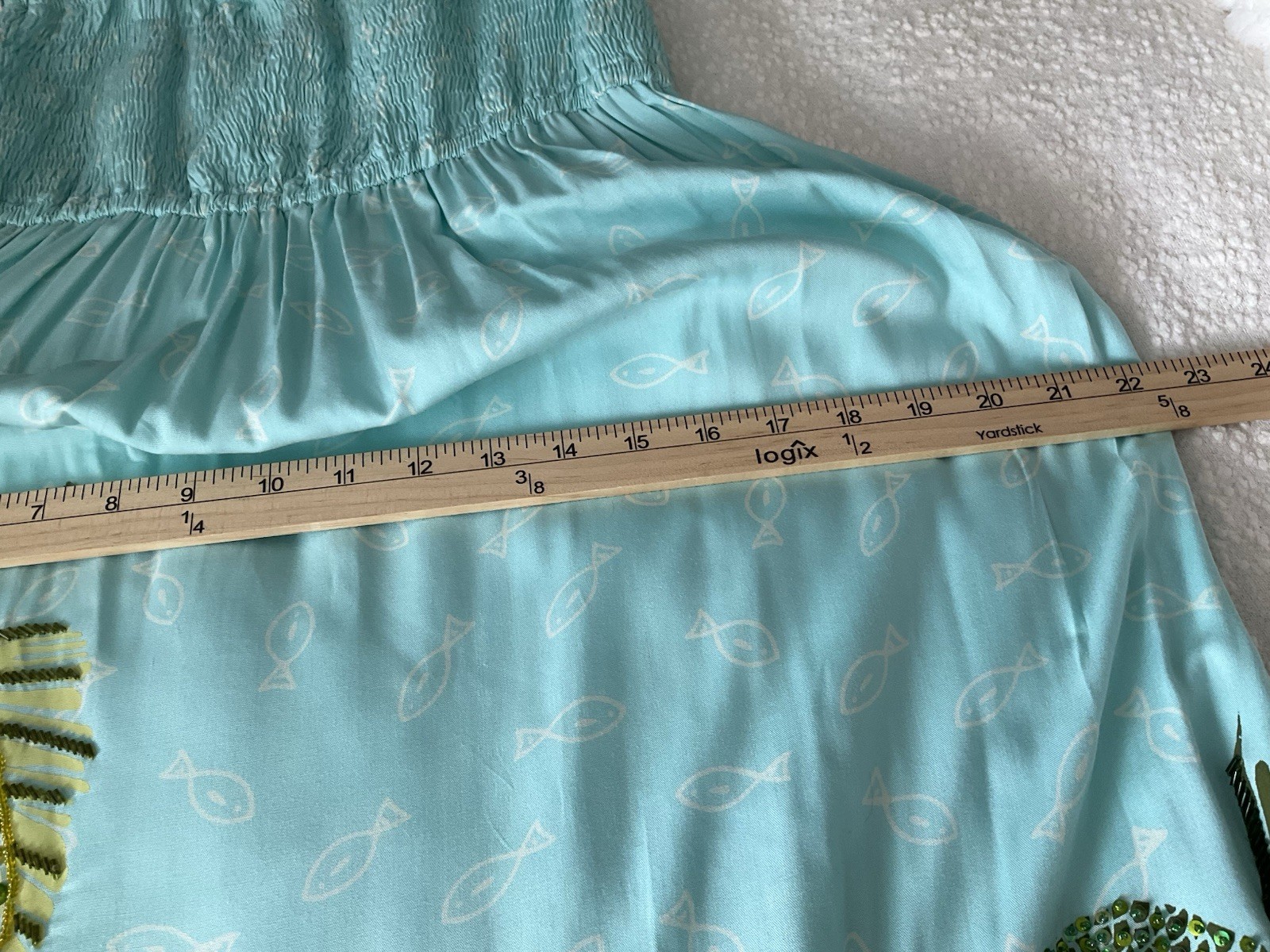 80s Vintage Artisan Sundress By Usindo, Indonesia, M, Green/Blue, Sequin Details