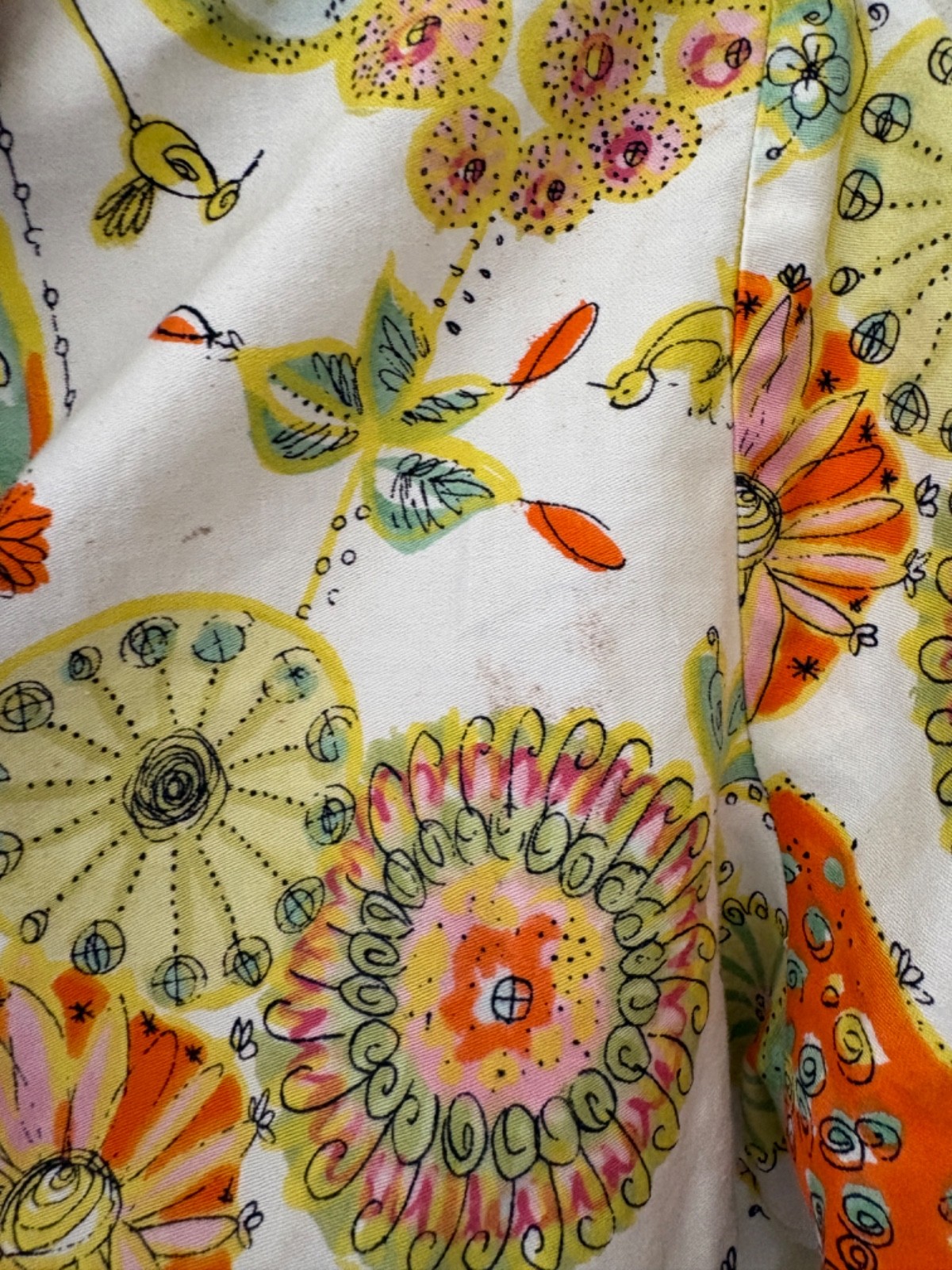 Vintage 50s 60s Cotton Novelty Print Blouse Top XS/S Mid Century Rockabilly