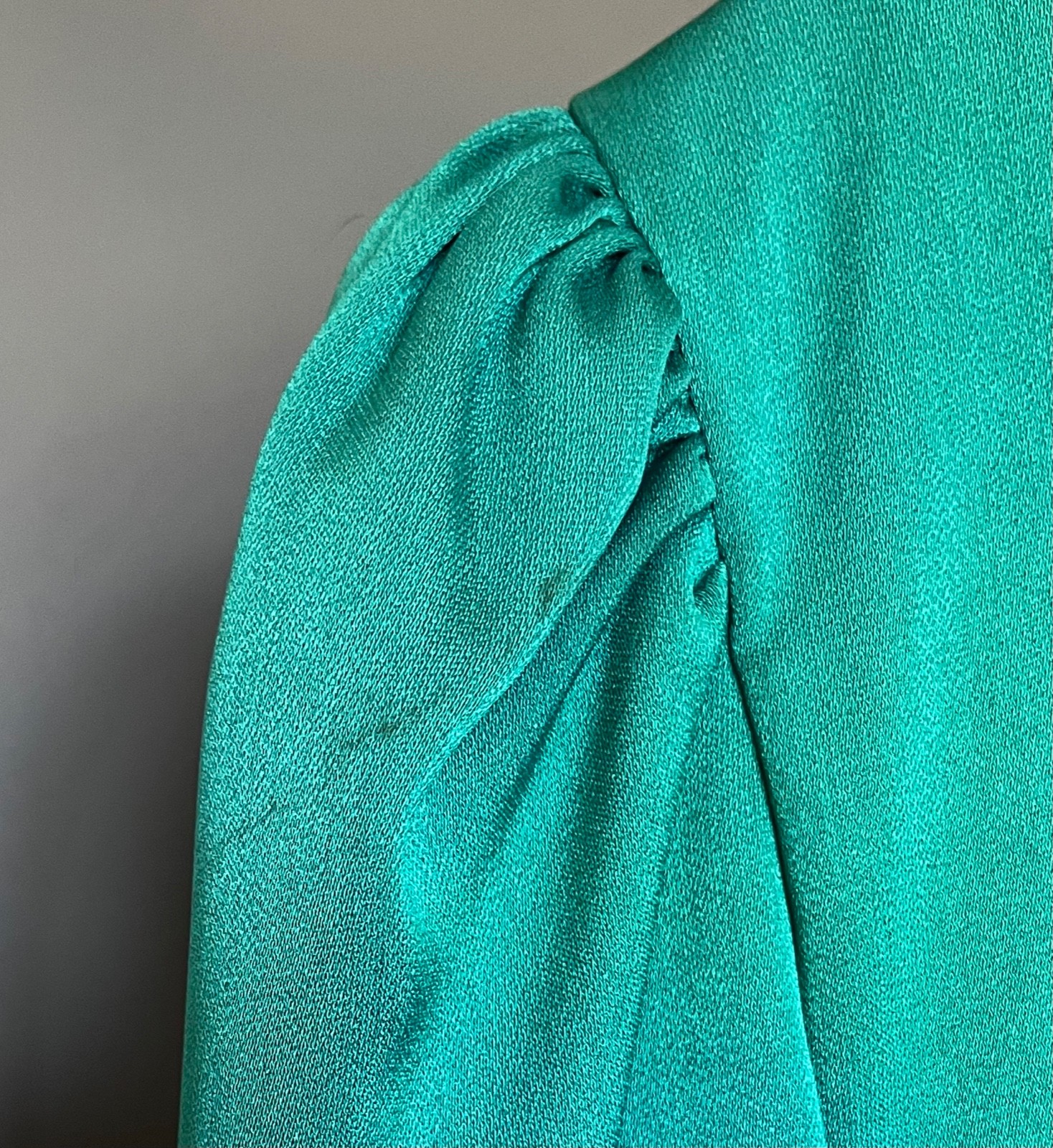 Vintage 80s Dynasty green 2PC Peplum Skirt Set by Rina di Montella Size 8
