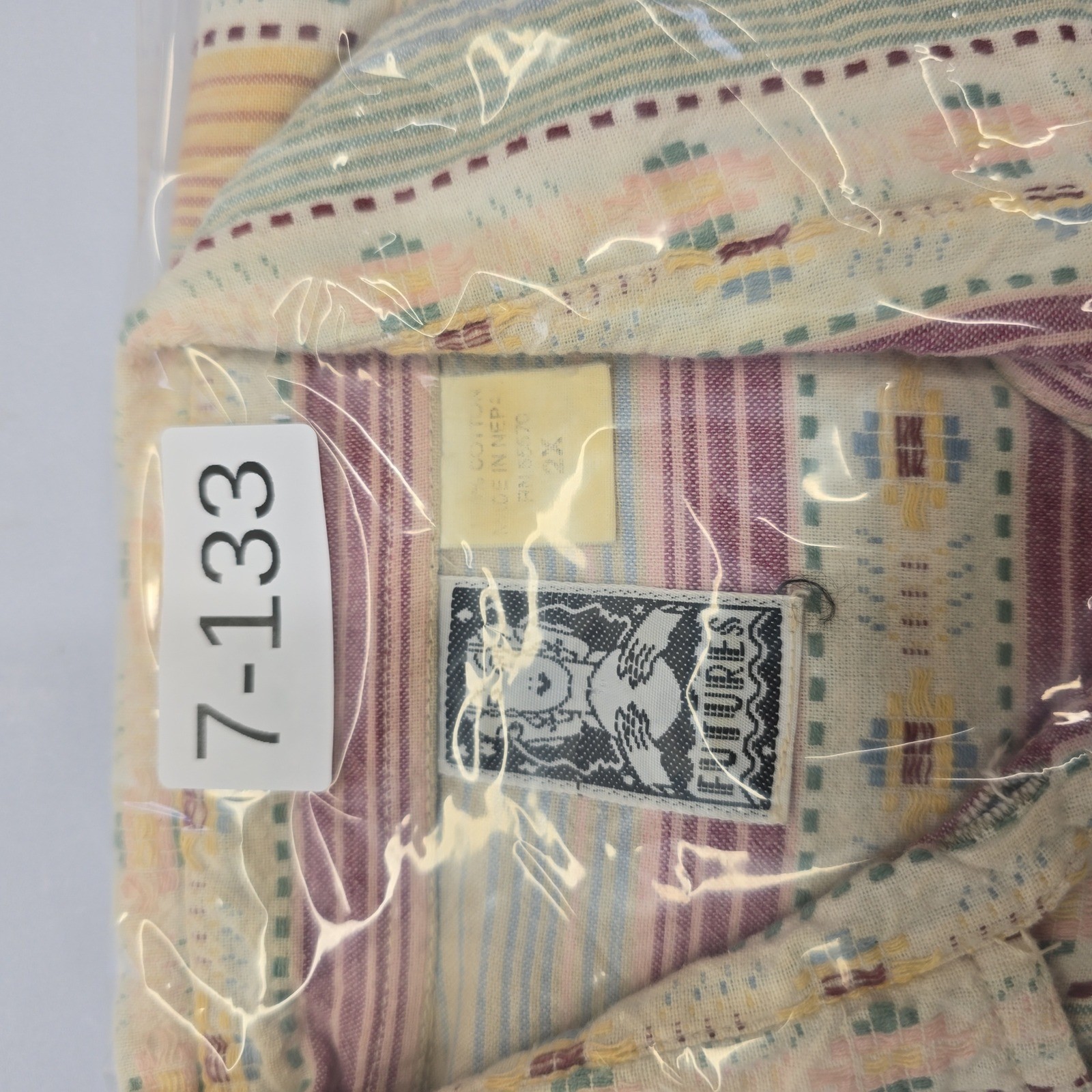 Futures Vintage Striped Button Down Shirt 2X Boho Southwestern Nepal Cotton