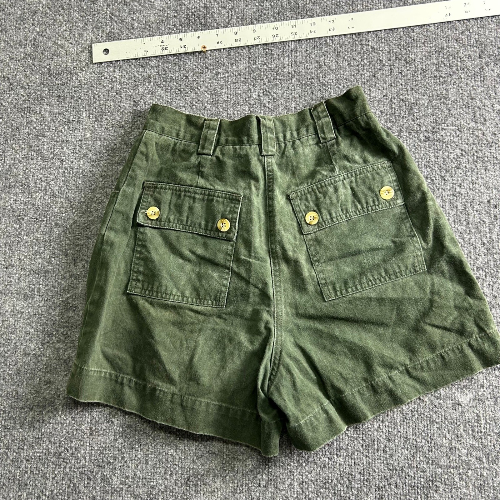 Credentials Shorts Womens Size 5 Olive Green High Waisted Cotton Utility Vintage