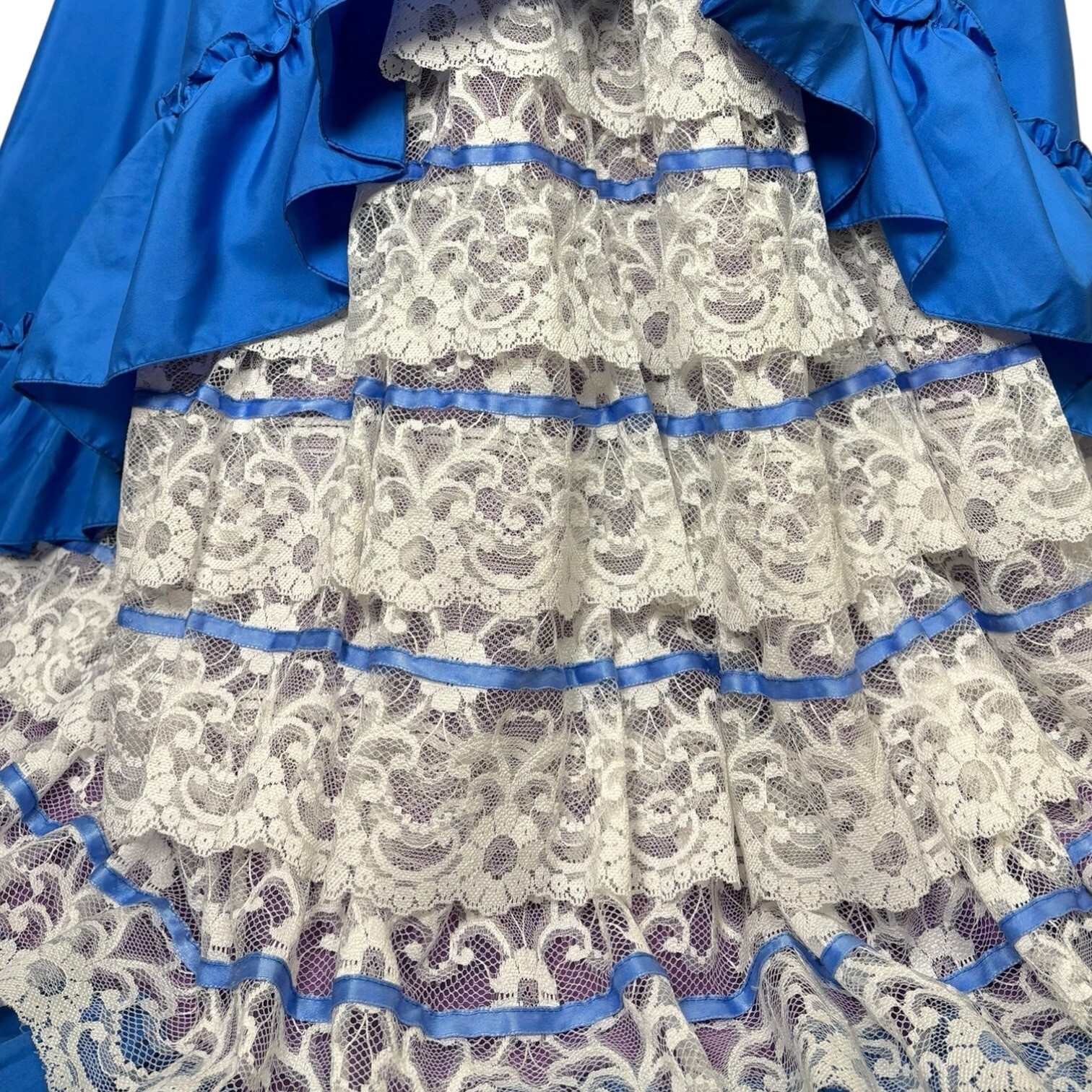 FLIRTATIONS Blue Colonial Victorian Gown Size 6 Vintage Alfred Angelo Dress