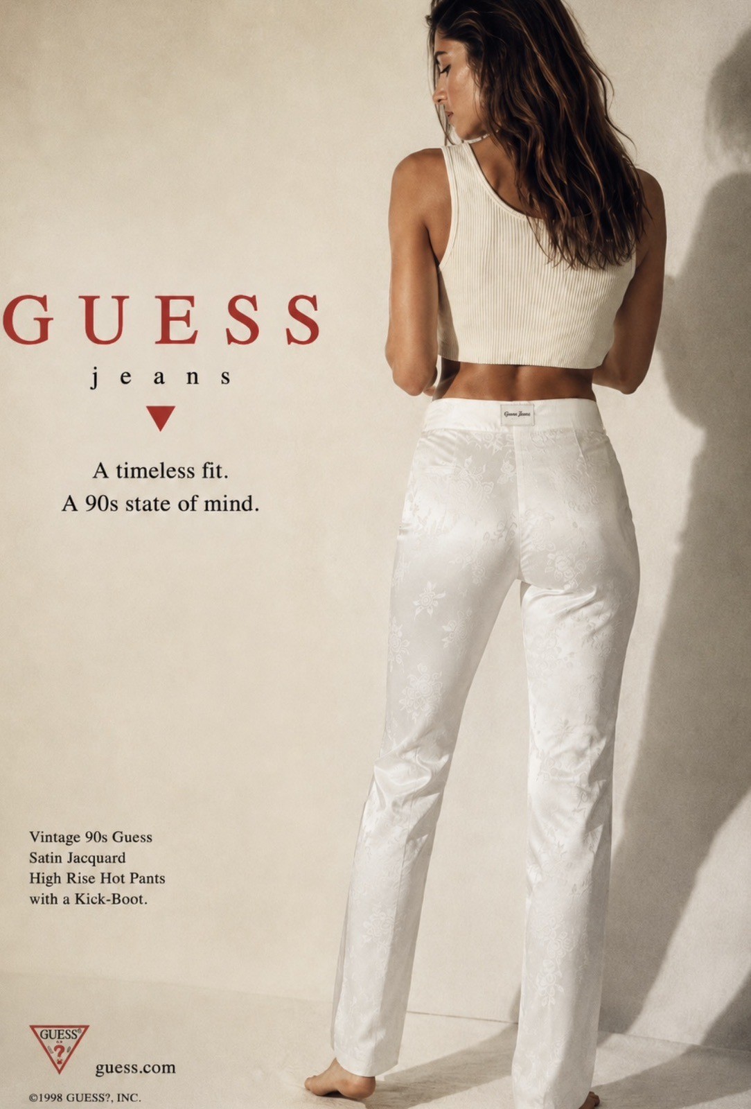 NEW Vintage Guess Jaquard High Waist Hot Pants White