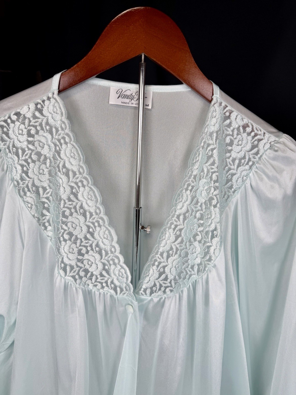 Vanity Fair Vintage NEW No Tags 2pc Mint Green Nightgown & Robe Set Size M