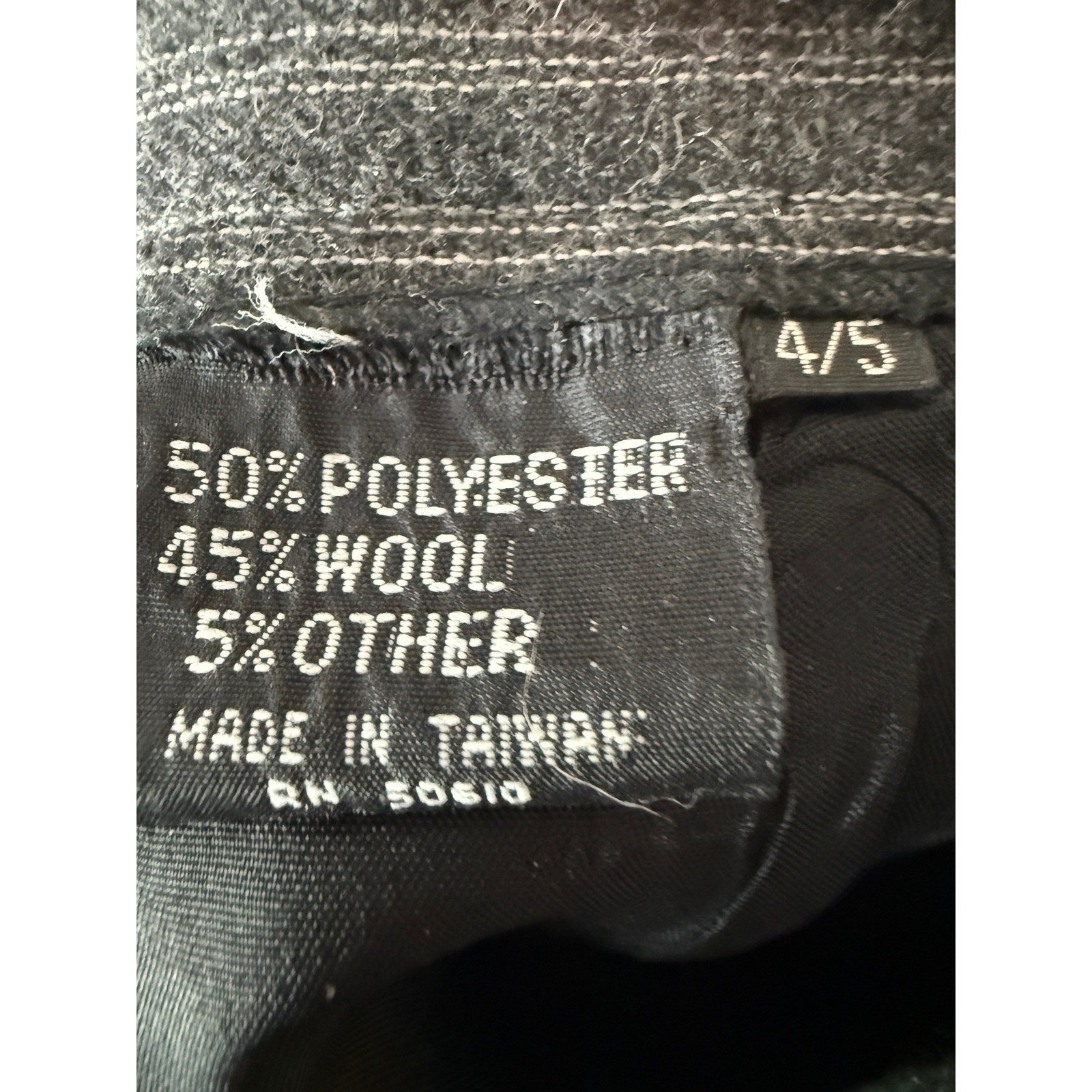Sasson Vintage Gray Pinstripe Wool Blend Pleated High Waist Trousers Size 4/5