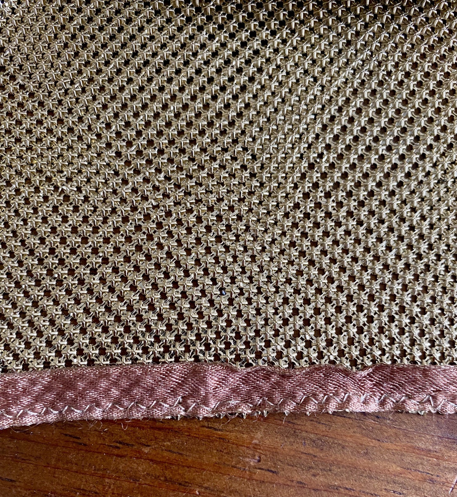Whiting Davis Vintage Liquid Gold Mesh Chain Mail Draped Front Top 70s Disco S/M