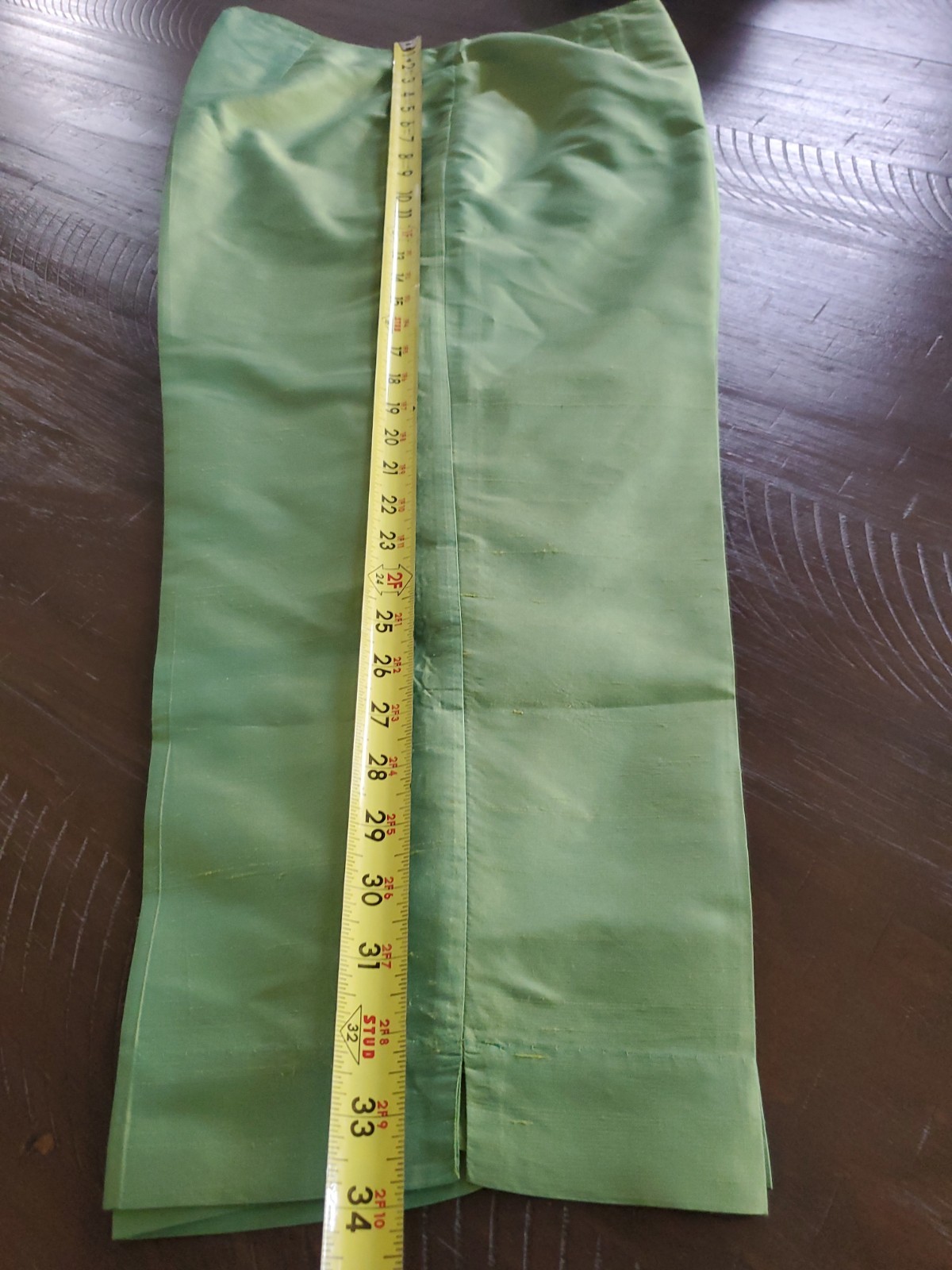 ALLISON TAYLOR Vintage Silk Lime Green 2pc Pant / Jacket Suit Women&rsquo;s XL /14