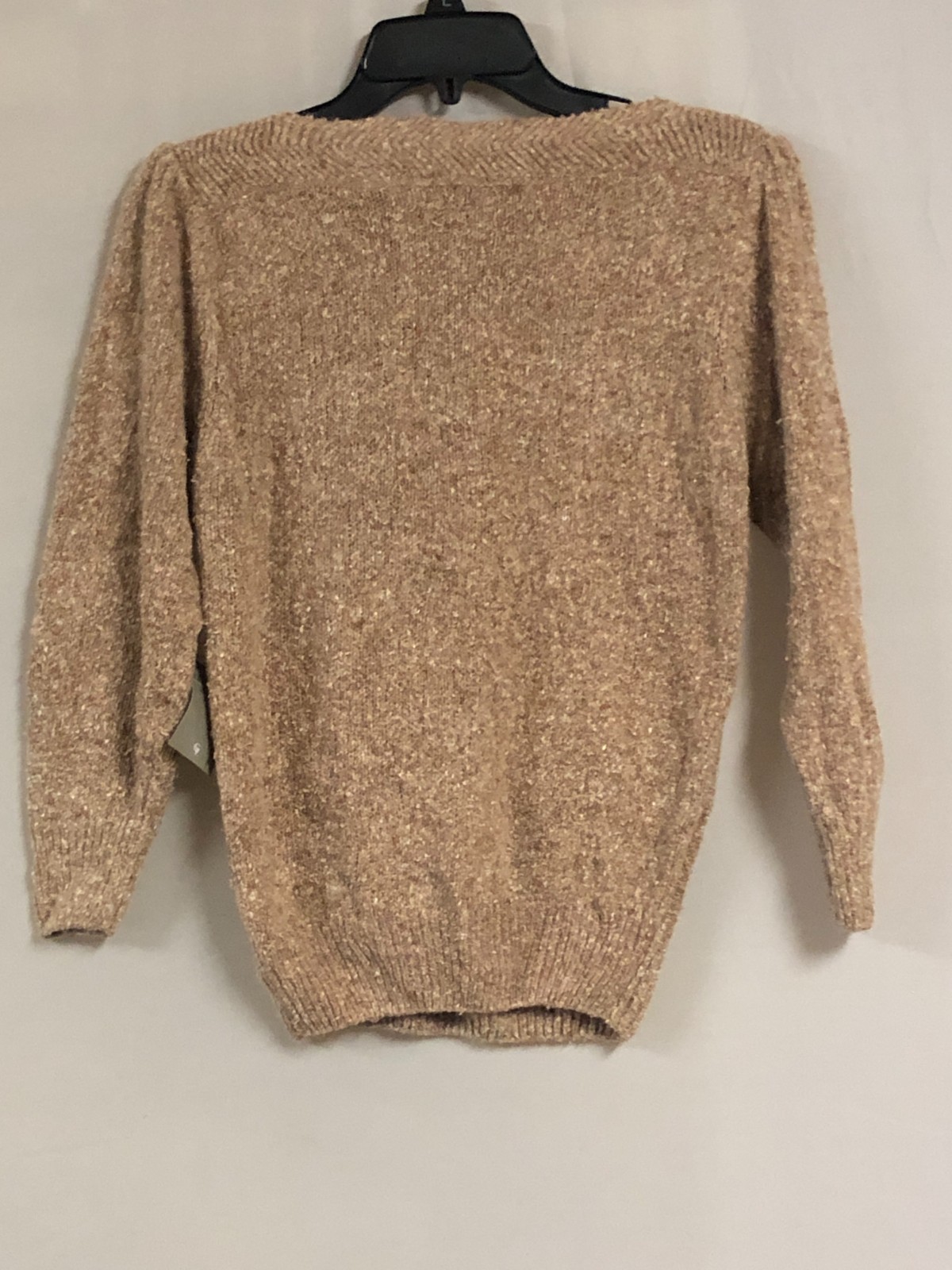 Gloria Vanderbilt Vintage Sweater Beige Pullover Silk Angora Blend Medium NOS