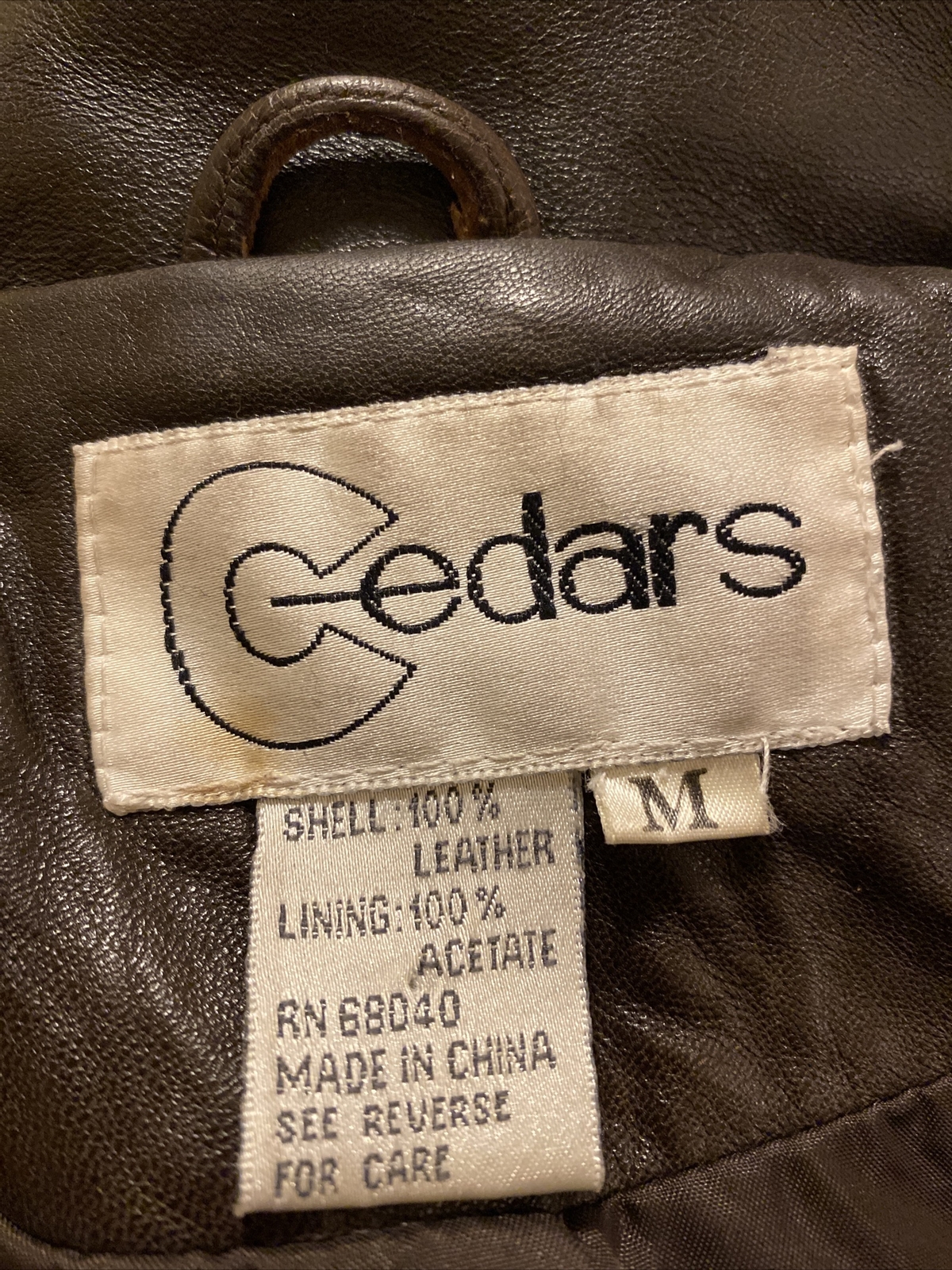 VTG Cedars Moto Zip Jacket Leather Brown Biker 1980s buttery Belted Medium