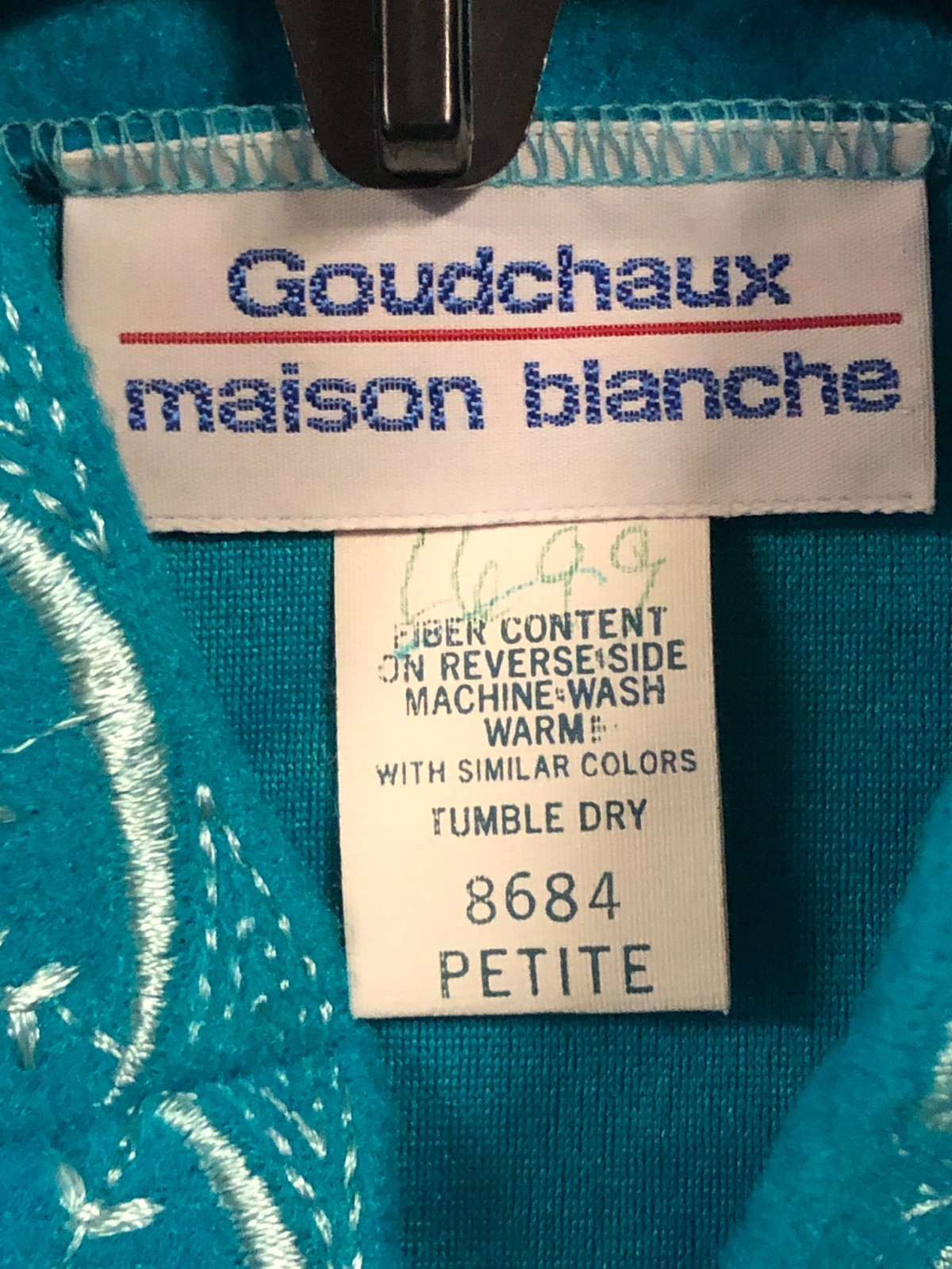 Vintage Goudchaux Soft Fleece Long Aqua Nightgown Robe Size Small Zip Closure