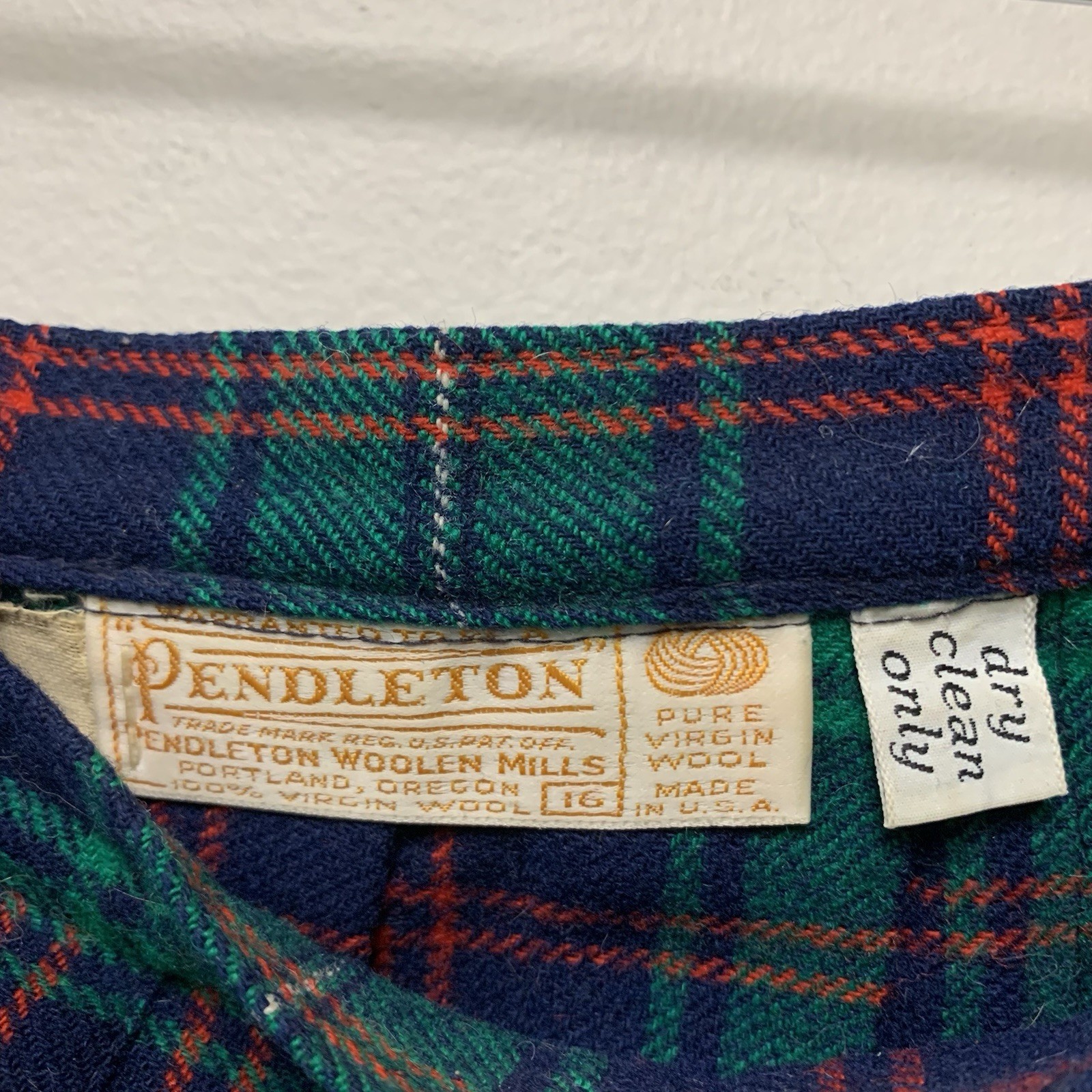 Pendleton Women’s 16 Skirt Pleated Plaid Tartan Vintage Wool 30” Waist