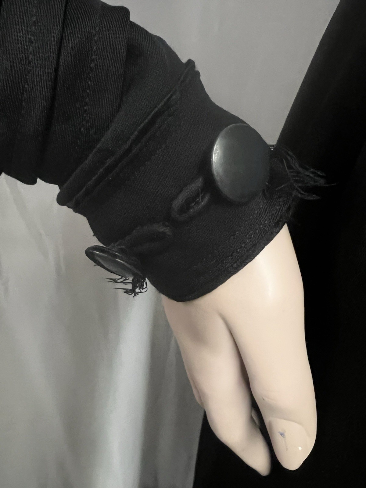 1906-1910 Black Wool Daytime Winter Dress