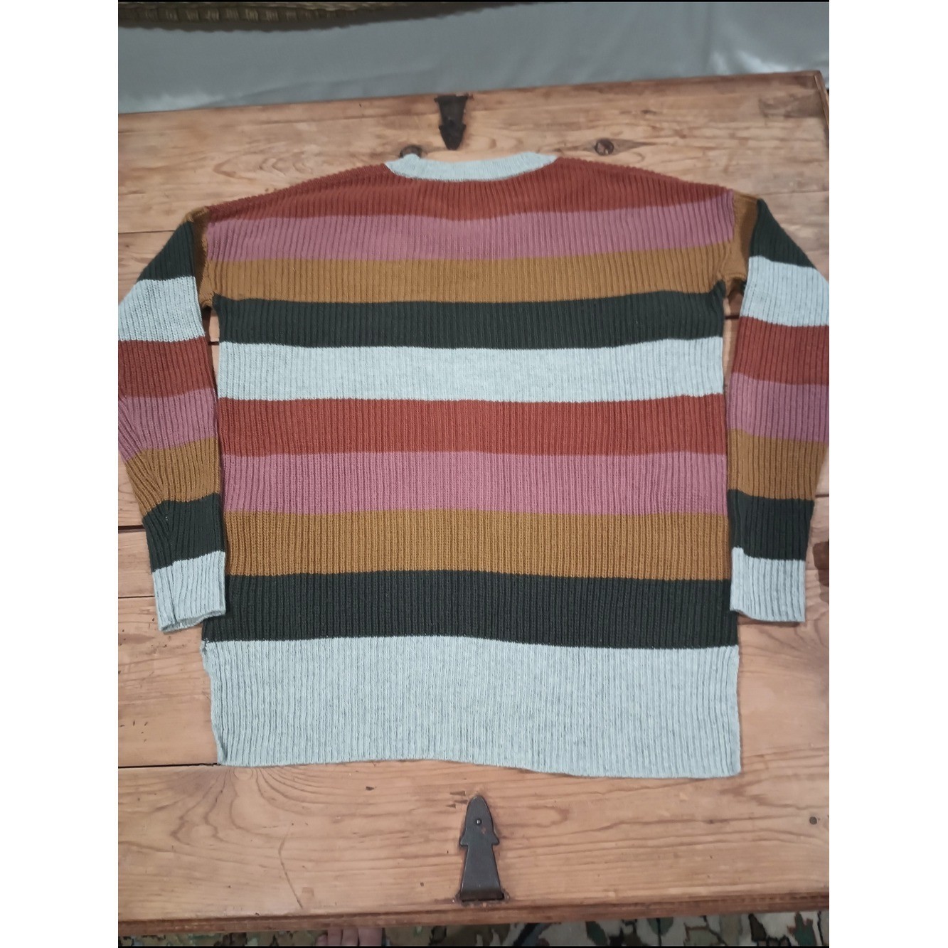 Madewell Thompson Pocket Pullover Sweater Earth Tones Retro XXS Preppy 90s