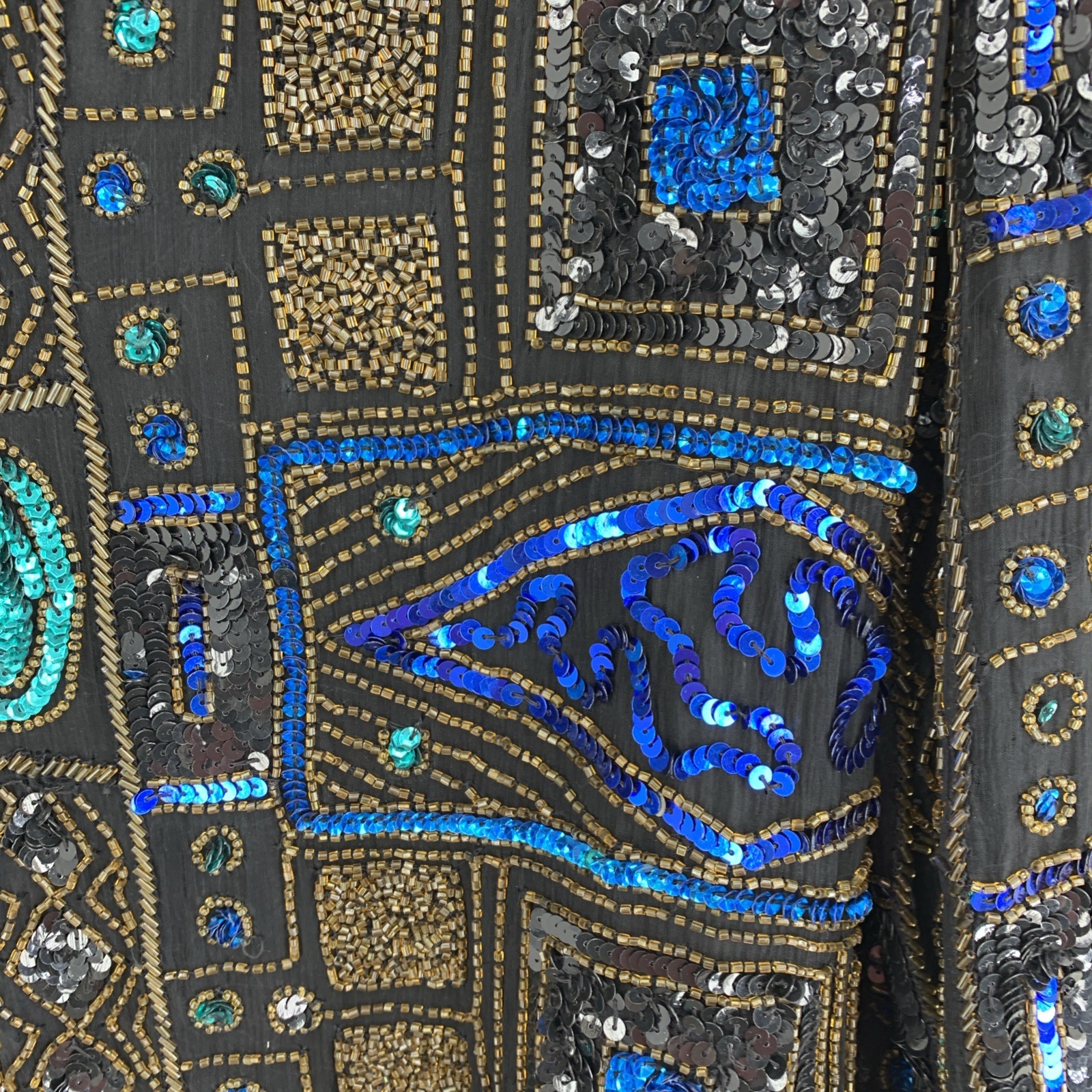 Vintage Scala Womens 4X Sequin Beaded Jacket Money Luxe Party Glam Colorful