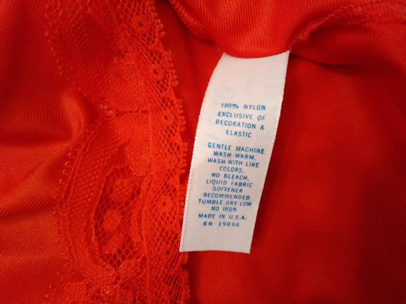 Olga Vintage Red Lace SZ 38 Cami Camisole Made USA