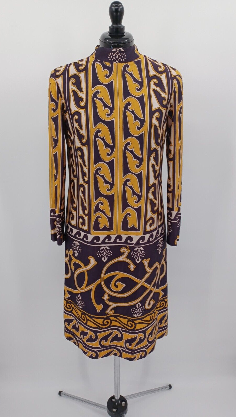 Rare 1960s Vintage L&rsquo;Aiglon Nylon Mod Geo Print Dress
