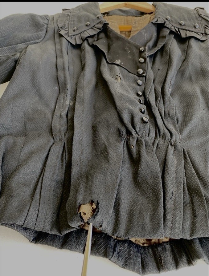 Antique Edwardian S Fine Wool Silk Trim Mourning Jacket Victorian
