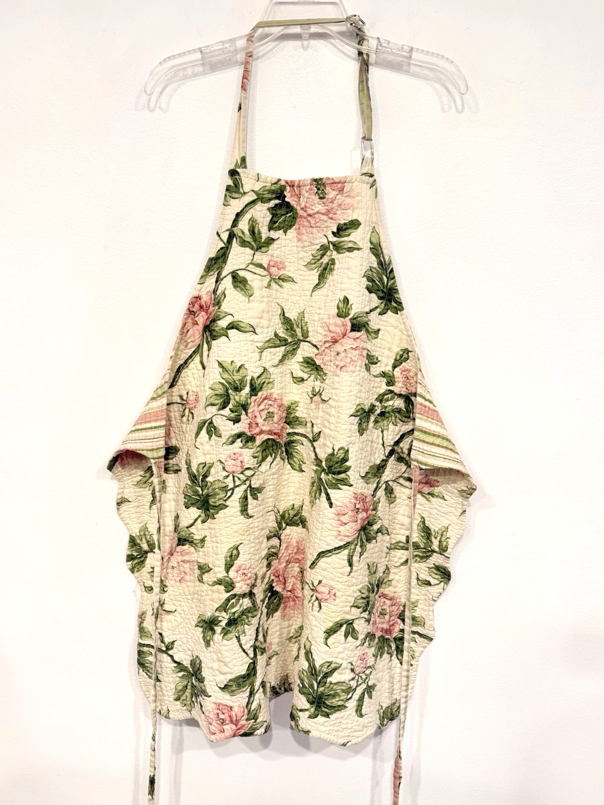 Vintage Unbranded Apron Double Sided Pinafore Smock Pinny Seersucker Texture