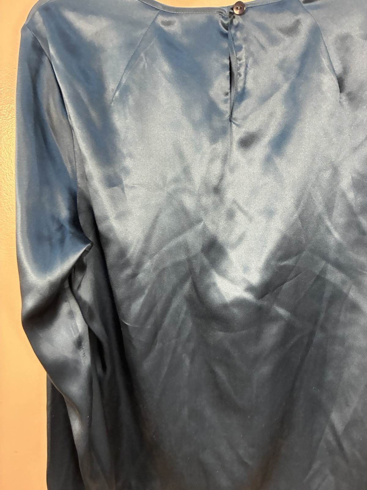 VTG Pendleton 100% Silk Pleat Front Blouse 8 Forest Green Long Sleeve