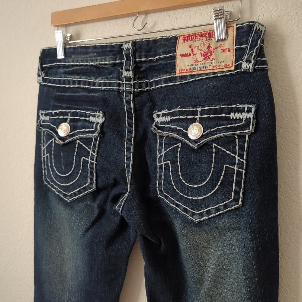 True Religion Womens Jeans 31 Made in USA Joey Super T Flap Pockets Retro Y2K