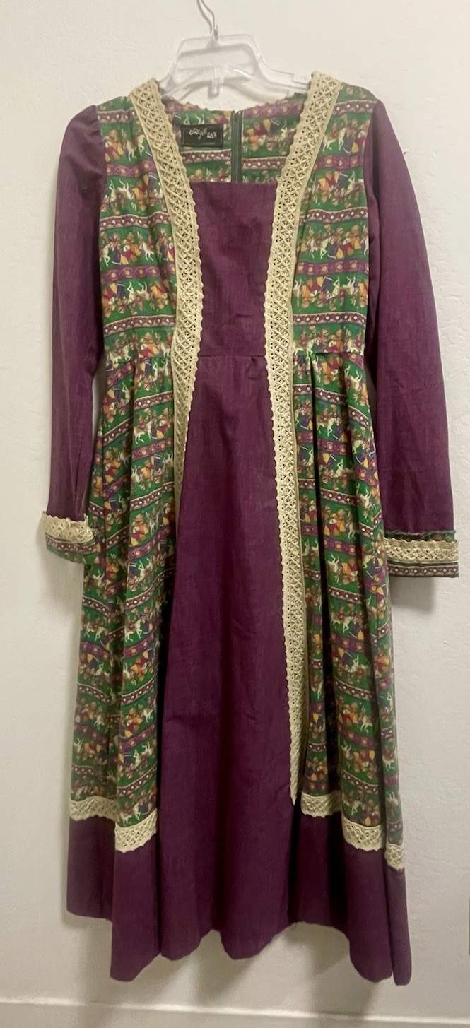 60s-70s Vintage GUNNE SAX Black Label Dress Boho Renaissance Fair Cottage Core