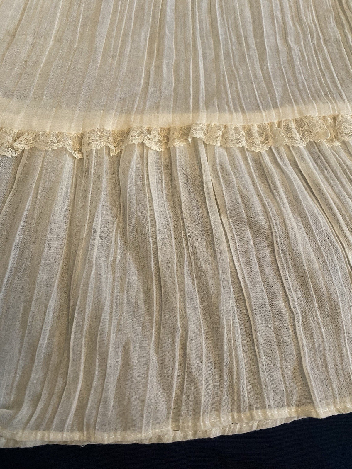 Vintage 1970s Semi Sheer Chiffon Prairie Boho Hippie Sundress California NWOT