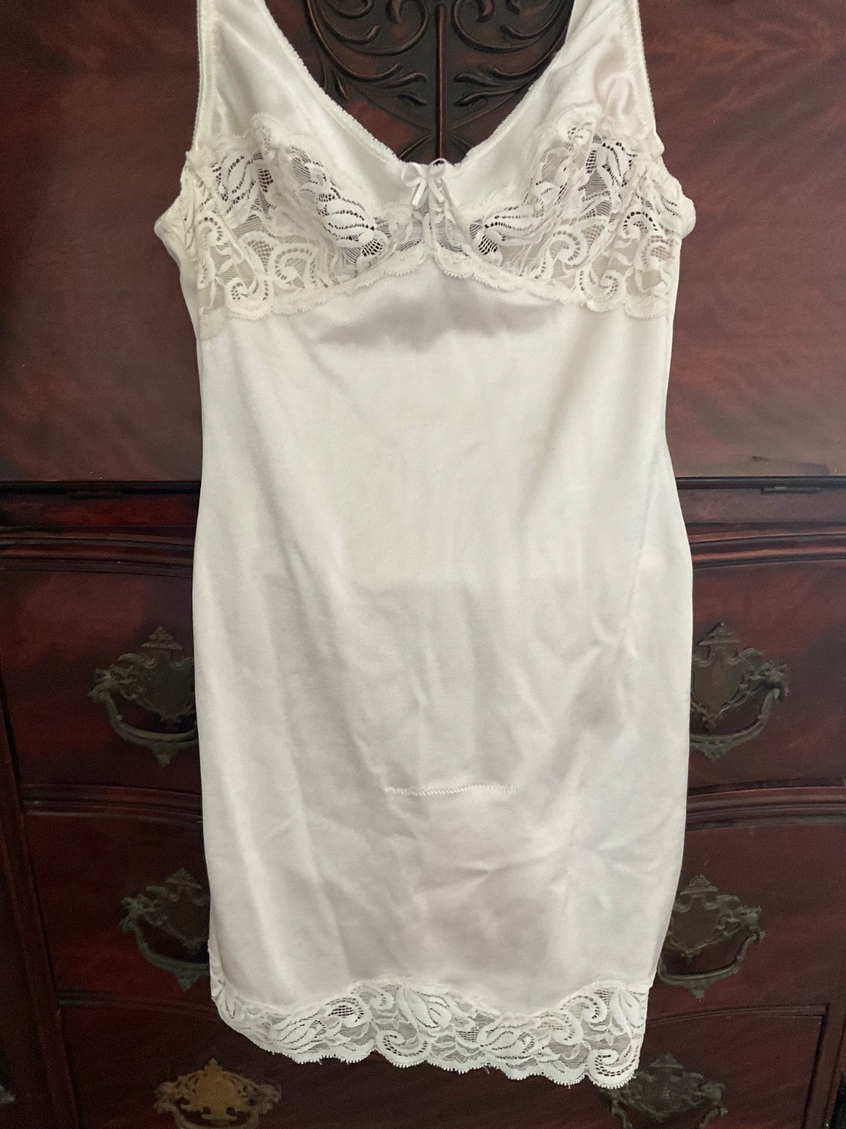 Vanity Fair All in One Slip Girdle Open Bottom Built in Pantie Silky Nylon Sz.34
