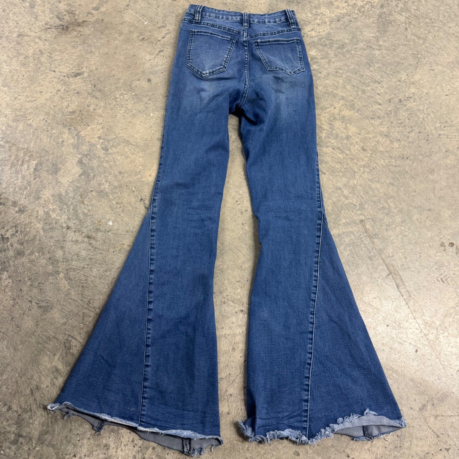 YMI Blue Bootcut S/26 Retro Flared Pleated Denim Jeans Western Y2k