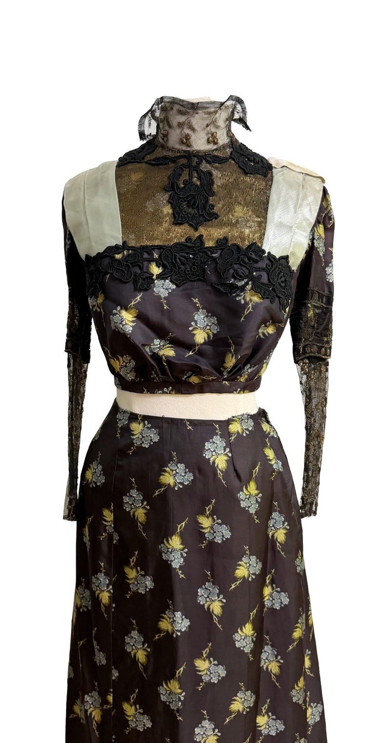 Authentic Edwardian Dress / Antique Dress / 1800s Dress / Size Small