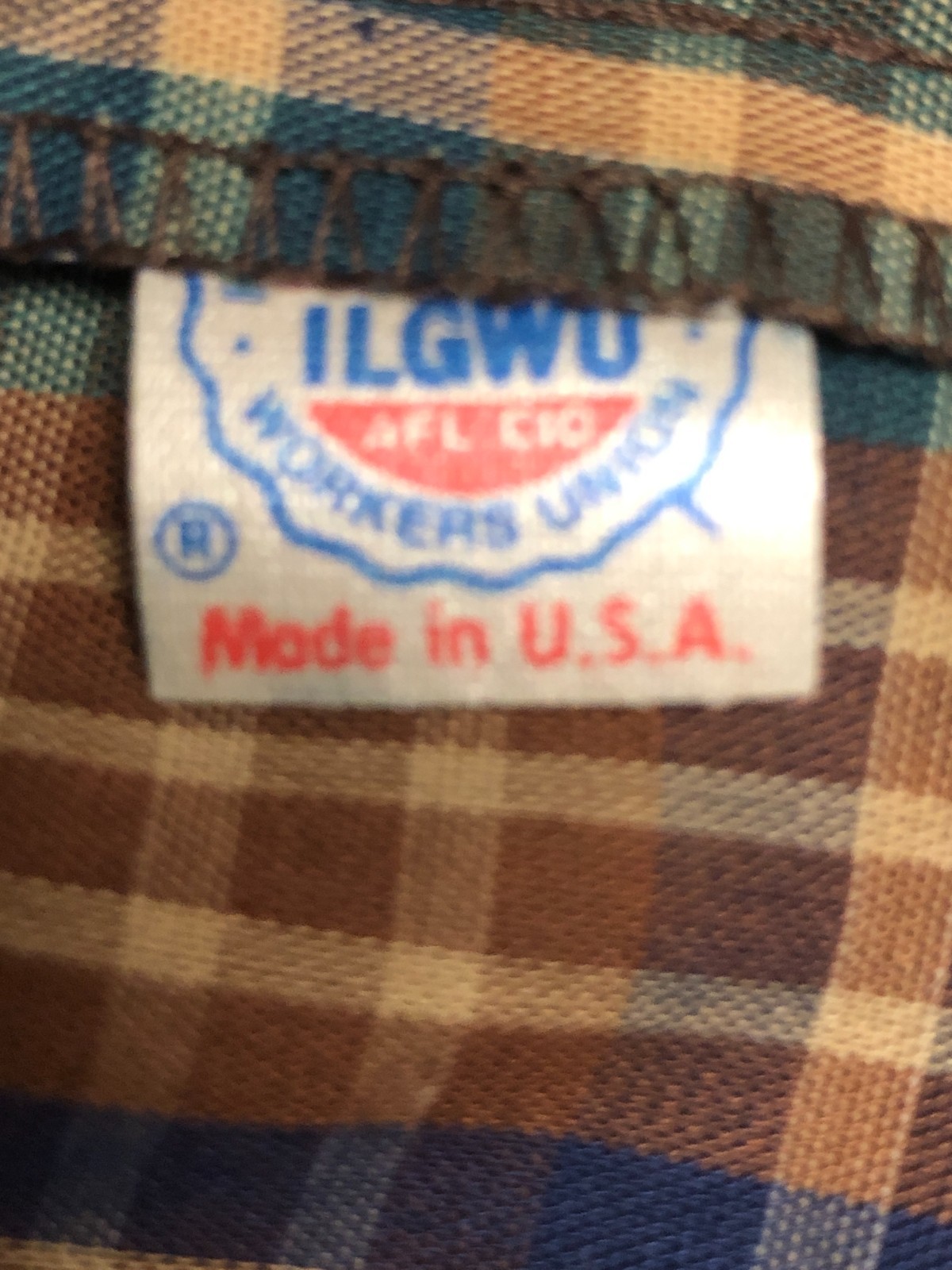 Vintage Russ Togs Plaid Button Down Top Deadstock Size 8 Shirt ILGWU USA