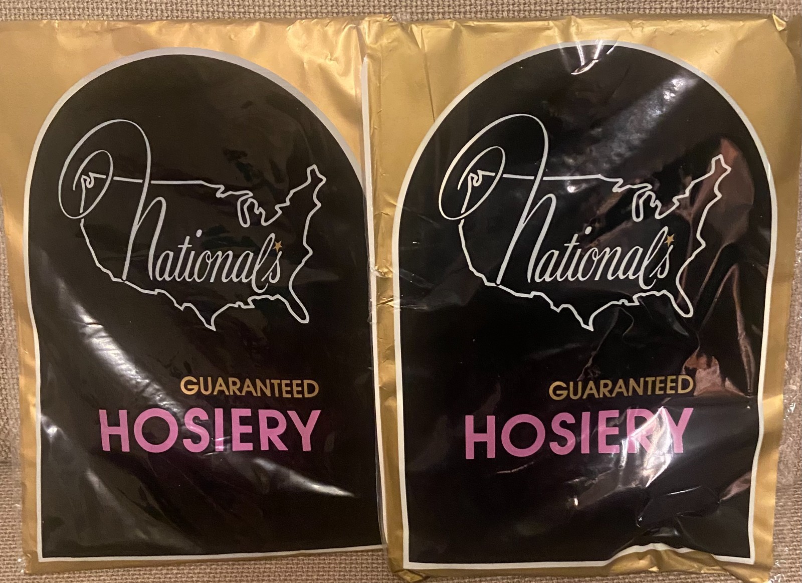 VTG National&rsquo;s Guaranteed Hosiery Size B Neutral Beige 2 pr New w/Box