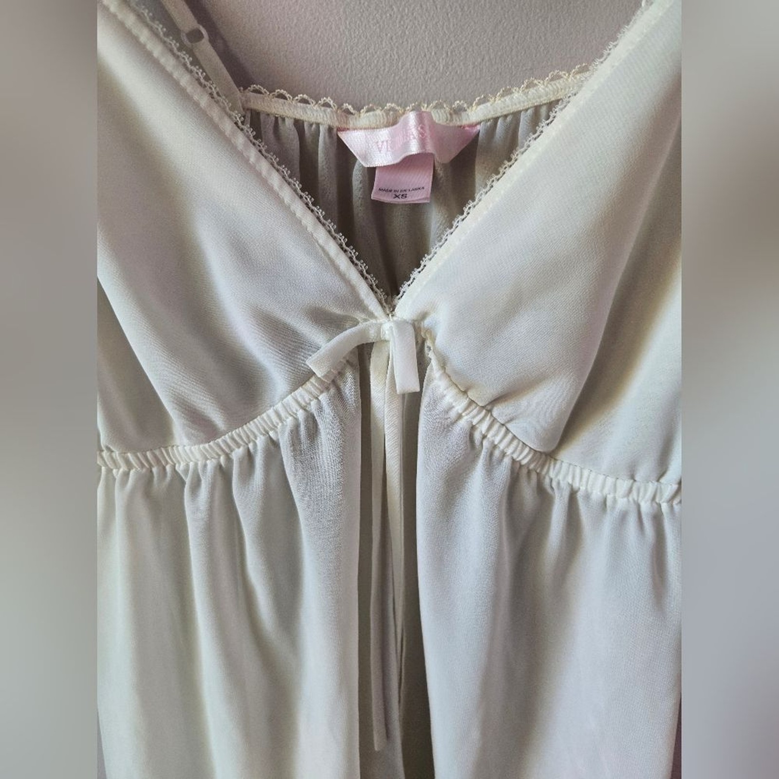 VTG Victoria’s Secret Pink Label Sheer White Babydoll Chemise Nightie – XS