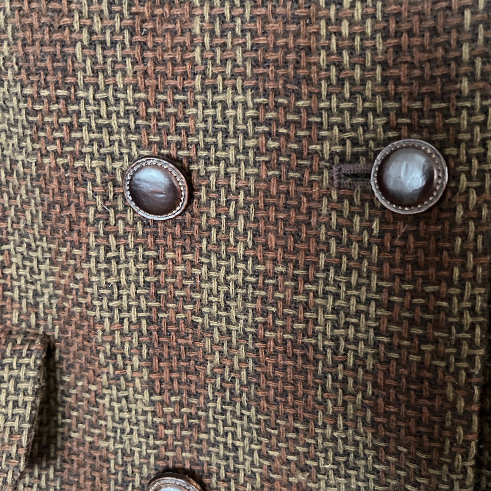 Vtg Size 12 HarveBernard By BernardHoltzman Br. Wool Tweed Dbl Breasted Jacket