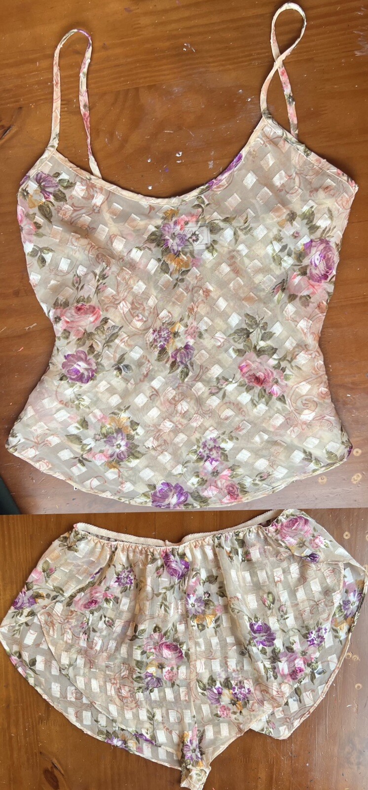 Vintage 1980s Dainty Floral Lingerie Set California Dynasty M Coquette Girly