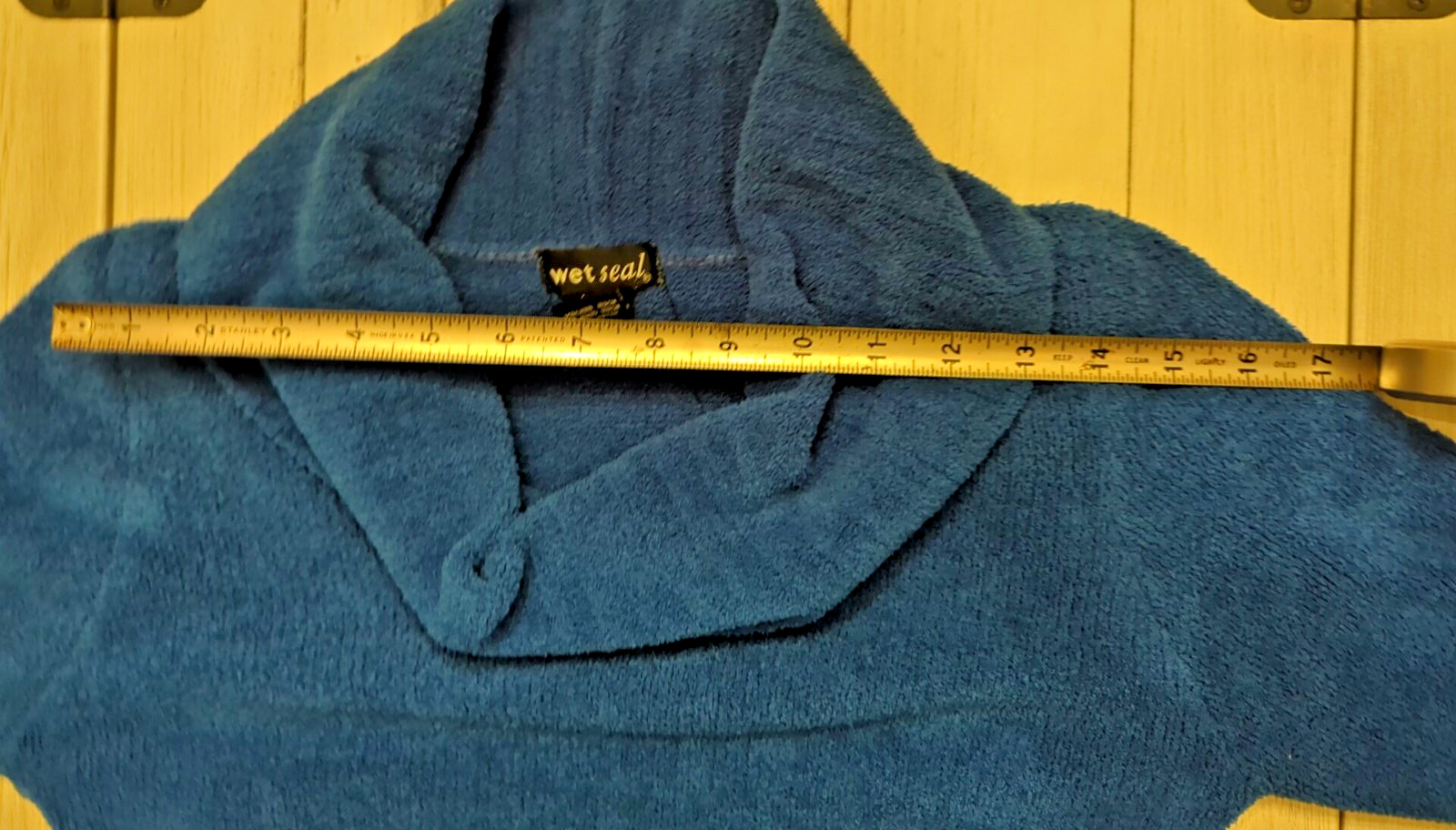 Vtg Authentic 1990s Wet Seal Electric Blue Soft Long Sleeve Cowl Neck Medium