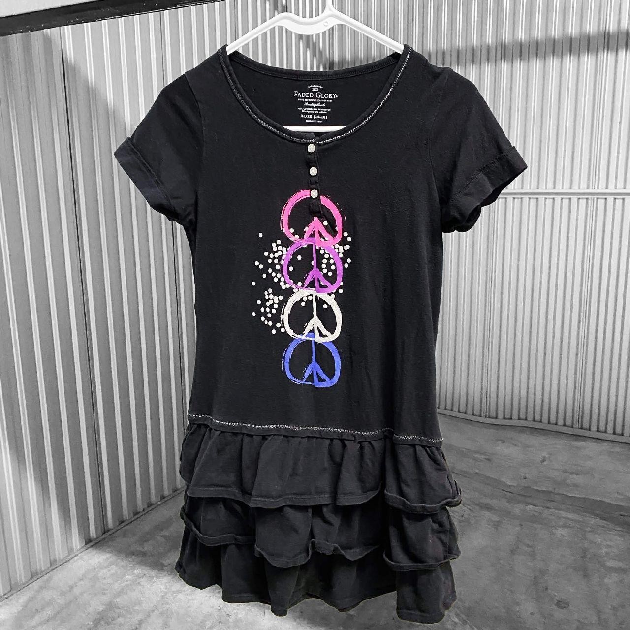 00s 2010s Scene Emo Peace Dress Sz S/M