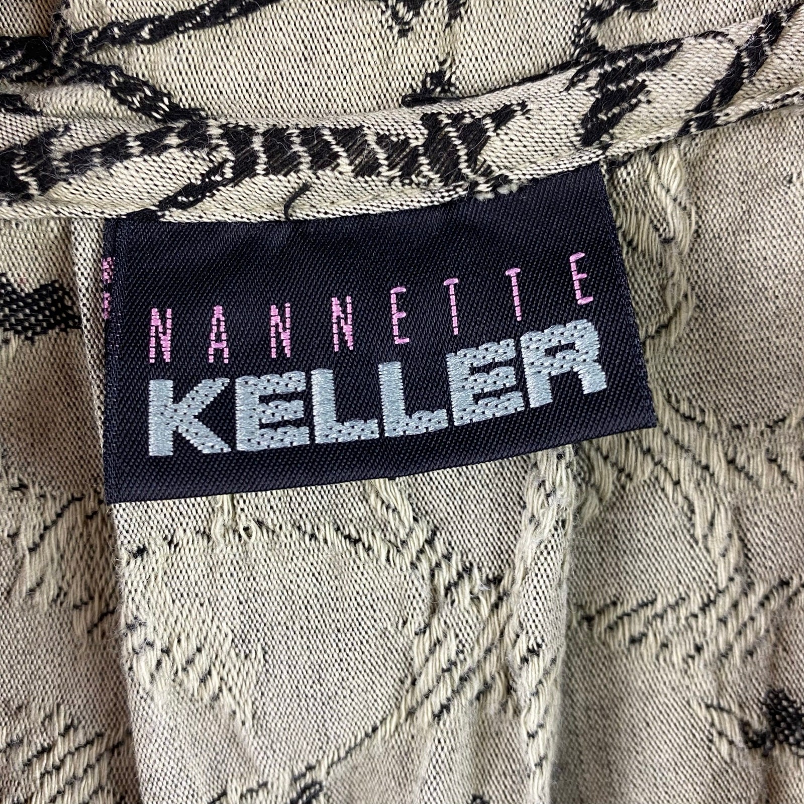 Vintage Nannette Keller Floral Jacket Size XL Buttons Romantic Art To Wear Boho