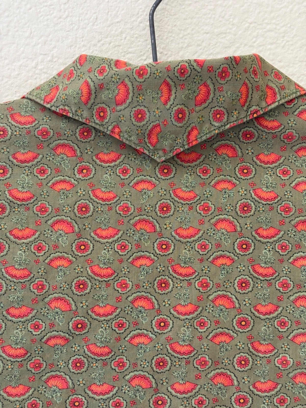 Vintage 50s 60s Christenfeld Button Down Blouse Green M/L Rockabilly Mid Century